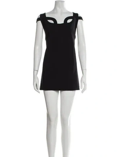 Pre-owned Chiara Boni Asymmetrical Mini Dress In Black