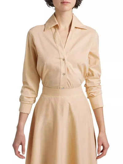 Chiara Boni Atena Button-front Shirt In Beige In Orange