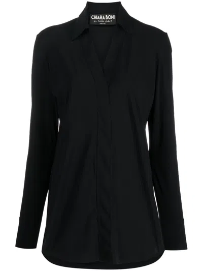 Chiara Boni Atena Slim Shirt Jersey In Black