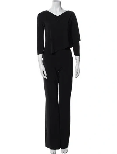 Pre-owned Chiara Boni Bateau Neckline Jumpsuit In Black