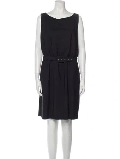 Pre-owned Chiara Boni Bateau Neckline Knee-length Dress In Black