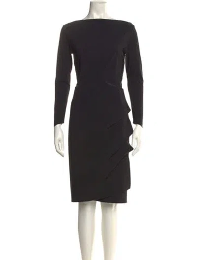 Pre-owned Chiara Boni Bateau Neckline Knee-length Dress In Black