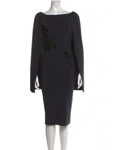 Pre-owned Chiara Boni Bateau Neckline Knee-length Dress In Black