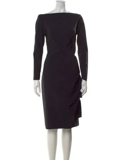 Pre-owned Chiara Boni Bateau Neckline Knee-length Dress In Black