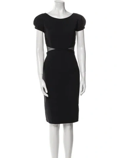 Pre-owned Chiara Boni Bateau Neckline Knee-length Dress In Black