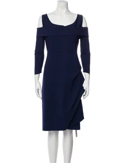 Pre-owned Chiara Boni Bateau Neckline Knee-length Dress In Blue