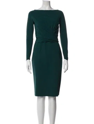 Pre-owned Chiara Boni Bateau Neckline Knee-length Dress In Blue