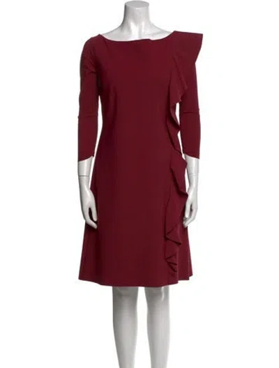 Pre-owned Chiara Boni Bateau Neckline Knee-length Dress In Burgundy