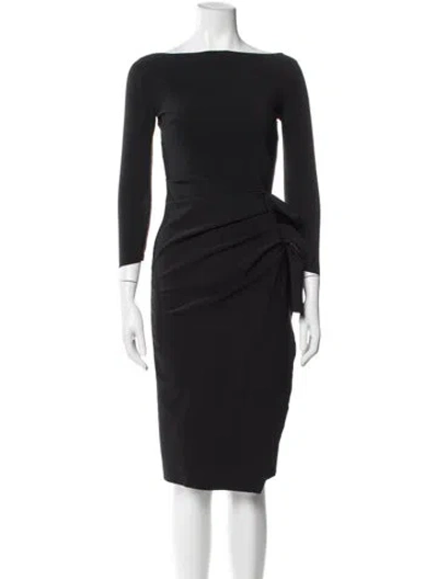 Pre-owned Chiara Boni Bateau Neckline Knee-length Dress In Neutral