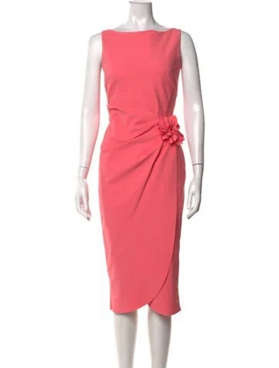 Pre-owned Chiara Boni Bateau Neckline Knee-length Dress In Pink