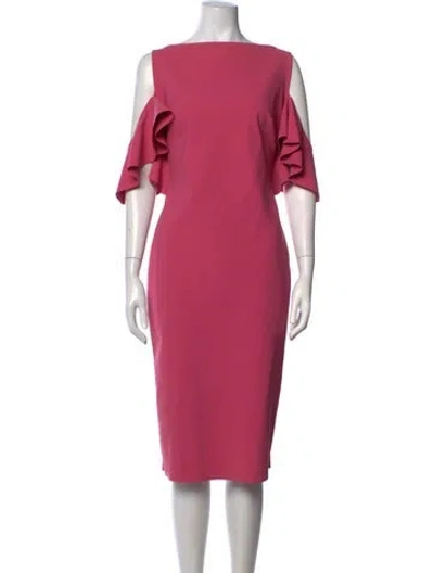 Pre-owned Chiara Boni Bateau Neckline Knee-length Dress In Pink