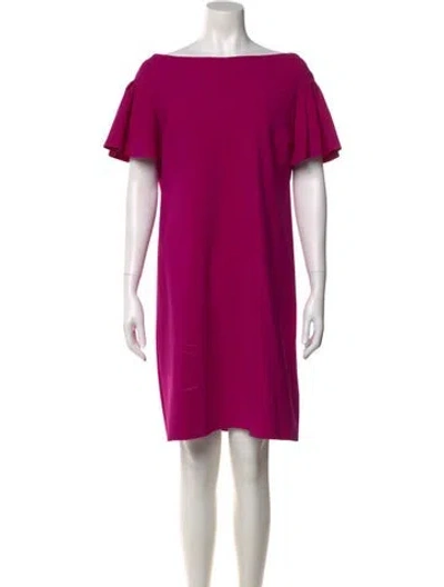 Pre-owned Chiara Boni Bateau Neckline Knee-length Dress In Purple