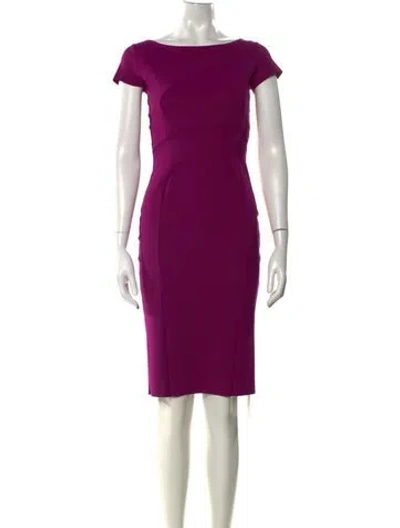Pre-owned Chiara Boni Bateau Neckline Knee-length Dress In Purple