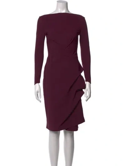 Pre-owned Chiara Boni Bateau Neckline Knee-length Dress In Purple