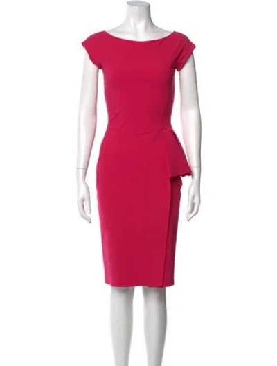 Pre-owned Chiara Boni Bateau Neckline Knee-length Dress In Red