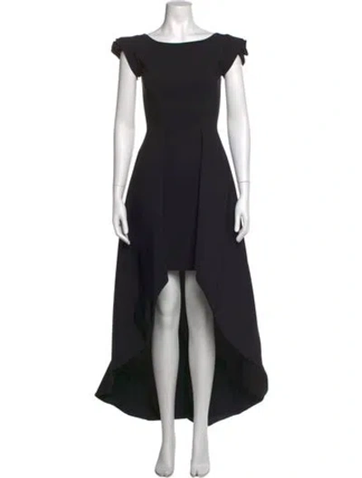 Pre-owned Chiara Boni Bateau Neckline Long Dress In Black