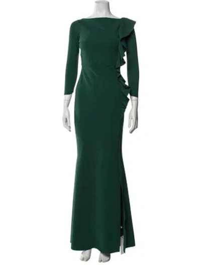 Pre-owned Chiara Boni Bateau Neckline Long Dress In Green