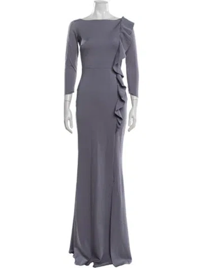 Pre-owned Chiara Boni Bateau Neckline Long Dress In Purple