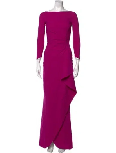 Pre-owned Chiara Boni Bateau Neckline Long Dress In Purple
