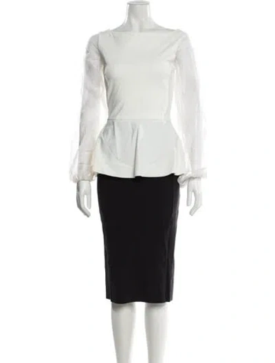 Pre-owned Chiara Boni Bateau Neckline Midi Length Dress In Black