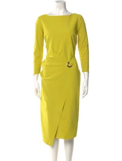 Pre-owned Chiara Boni Bateau Neckline Midi Length Dress In Green