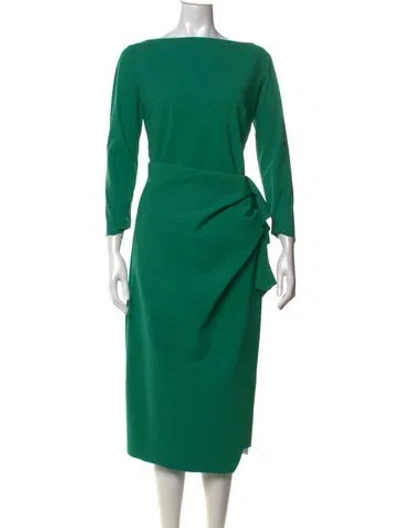 Pre-owned Chiara Boni Bateau Neckline Midi Length Dress In Green