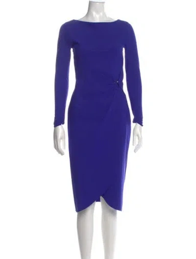 Pre-owned Chiara Boni Bateau Neckline Midi Length Dress In Purple