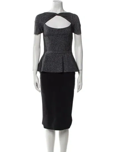 Pre-owned Chiara Boni Bateau Neckline Midi Length Dress W/ Tags In Black