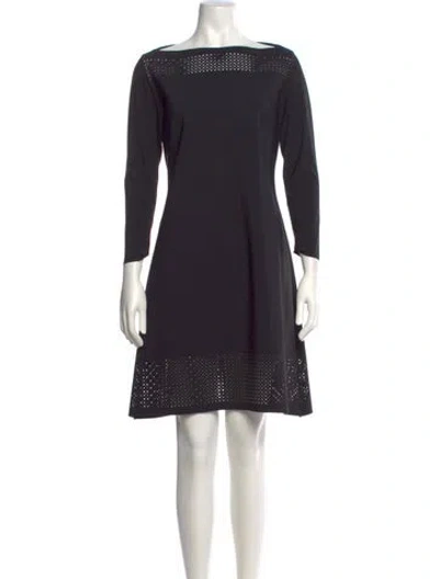 Pre-owned Chiara Boni Bateau Neckline Mini Dress In Black
