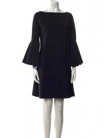 Pre-owned Chiara Boni Bateau Neckline Mini Dress In Black