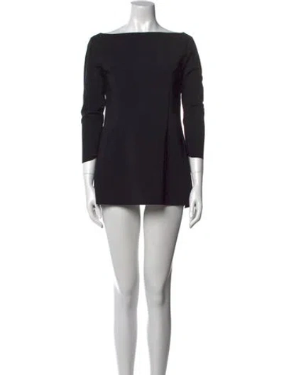 Pre-owned Chiara Boni Bateau Neckline Mini Dress In Black