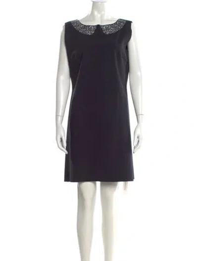 Pre-owned Chiara Boni Bateau Neckline Mini Dress In Black