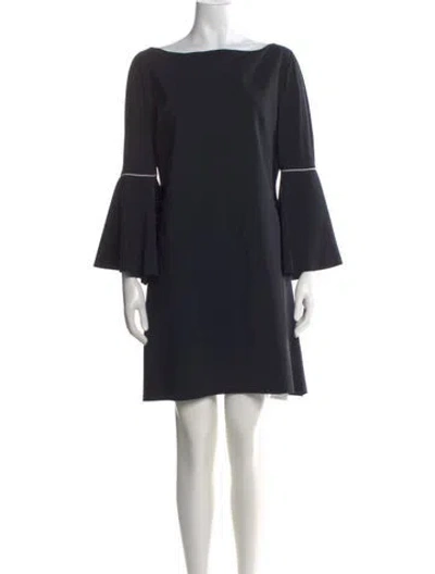 Pre-owned Chiara Boni Bateau Neckline Mini Dress In Black