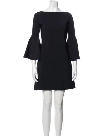 Pre-owned Chiara Boni Bateau Neckline Mini Dress In Black