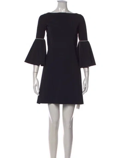 Pre-owned Chiara Boni Bateau Neckline Mini Dress In Black
