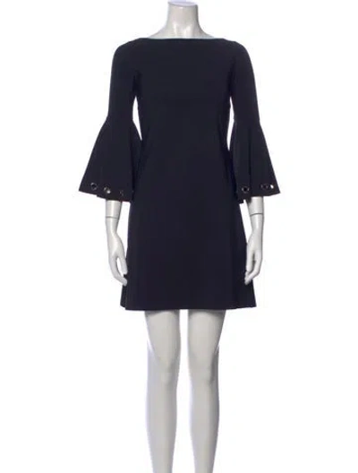 Pre-owned Chiara Boni Bateau Neckline Mini Dress In Black