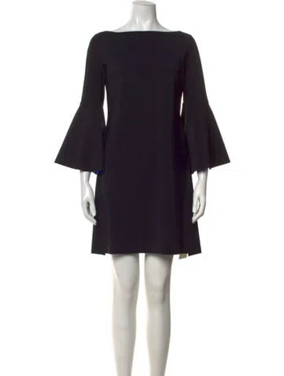 Pre-owned Chiara Boni Bateau Neckline Mini Dress In Black