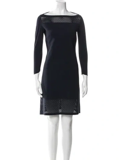 Pre-owned Chiara Boni Bateau Neckline Mini Dress In Blue