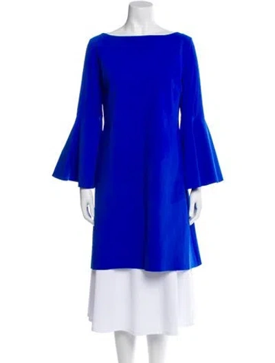 Pre-owned Chiara Boni Bateau Neckline Mini Dress In Blue