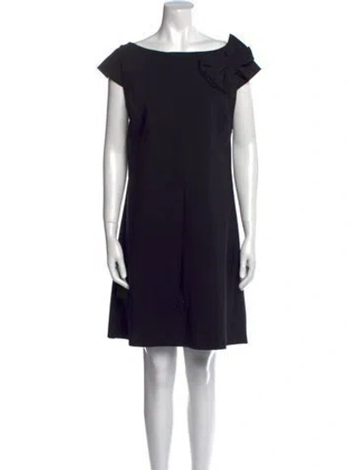 Pre-owned Chiara Boni Bateau Neckline Mini Dress In Blue