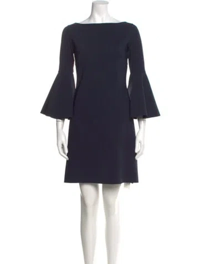 Pre-owned Chiara Boni Bateau Neckline Mini Dress In Blue