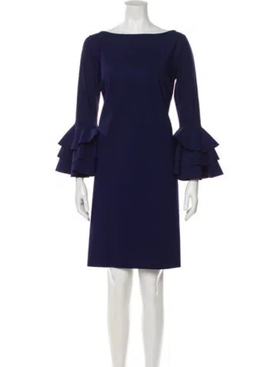Pre-owned Chiara Boni Bateau Neckline Mini Dress In Blue