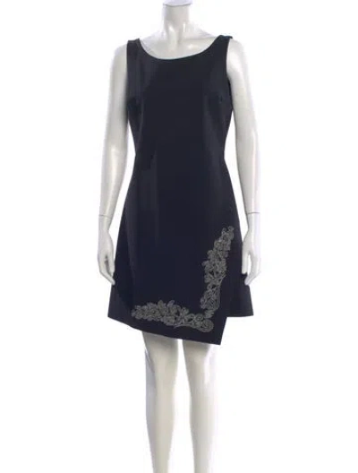 Pre-owned Chiara Boni Bateau Neckline Mini Dress In Blue