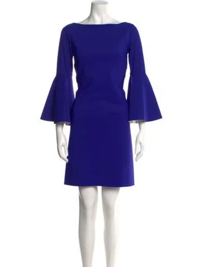 Pre-owned Chiara Boni Bateau Neckline Mini Dress In Blue