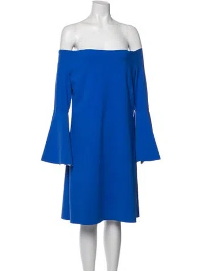 Pre-owned Chiara Boni Bateau Neckline Mini Dress In Blue