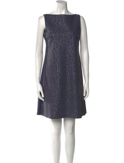Pre-owned Chiara Boni Bateau Neckline Mini Dress In Gray