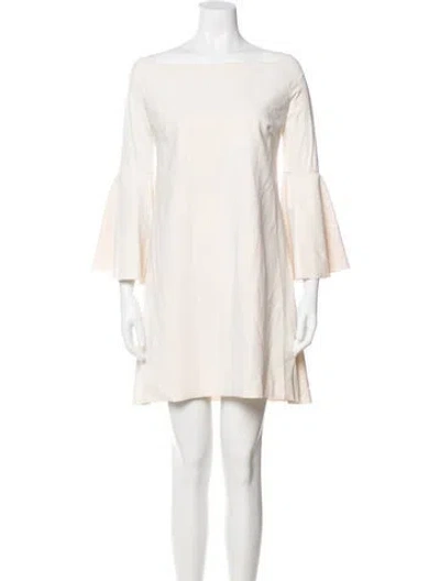 Pre-owned Chiara Boni Bateau Neckline Mini Dress In Gray