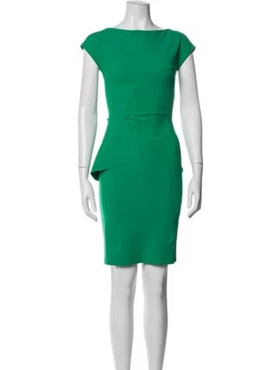 Pre-owned Chiara Boni Bateau Neckline Mini Dress In Green