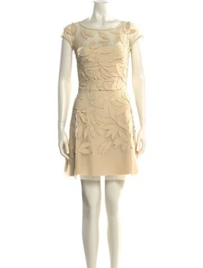 Pre-owned Chiara Boni Bateau Neckline Mini Dress In Neutral