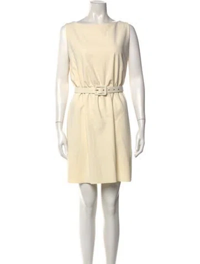 Pre-owned Chiara Boni Bateau Neckline Mini Dress In Neutral